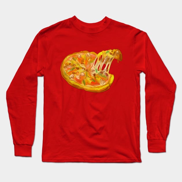 Pizza T-Shirt | Best gift for pizza lovers Long Sleeve T-Shirt by waltzart